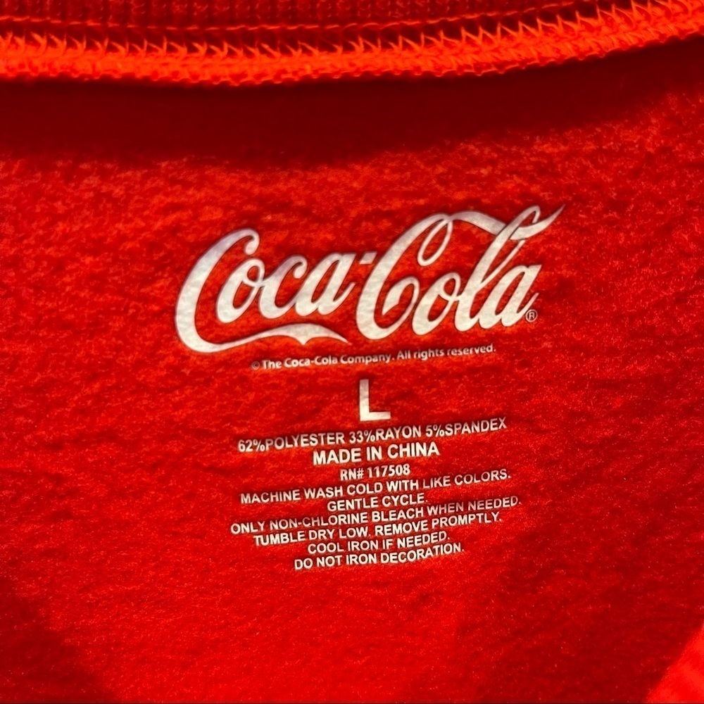 R: Coca Cola Red Pullover Fleeced Sweatshirt SzL - Picture 4 of 6